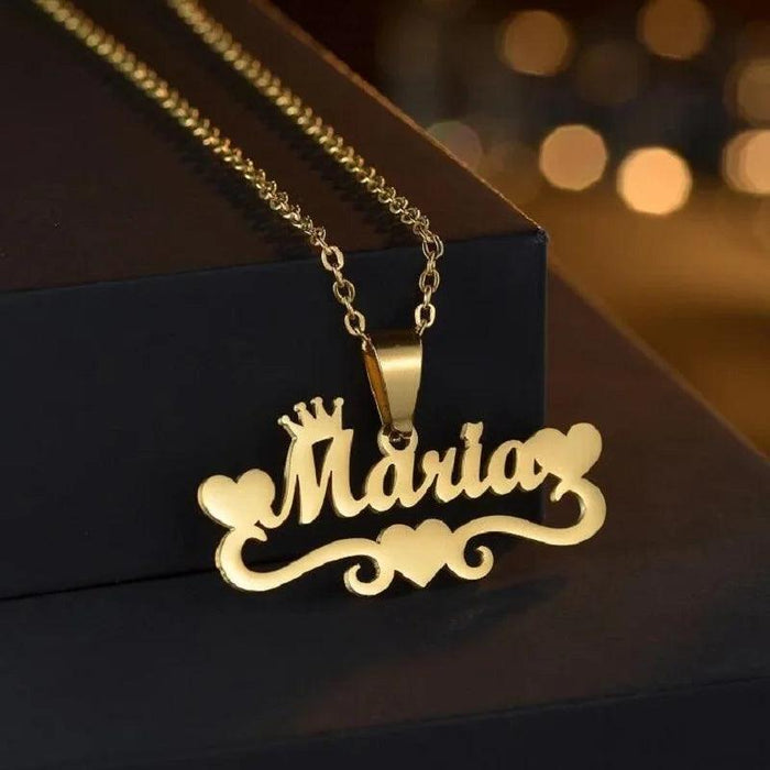 Personalized Unisex Stainless Steel Name Necklace with Chunky Chain