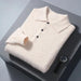 Men's Luxury 100% Mink Cashmere Polo Neck Knit Pullovers