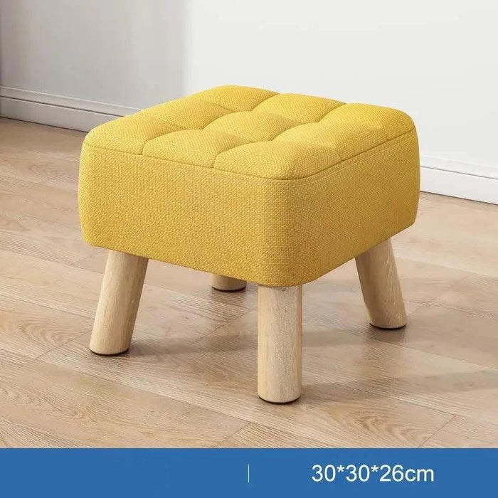 Chic Round Wooden Ottoman - Functional Non-Slip Support for Your Living Space