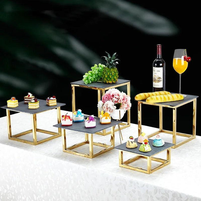 Elegant Stainless Steel Multi-Tier Snack and Dessert Display Stand for Celebrations