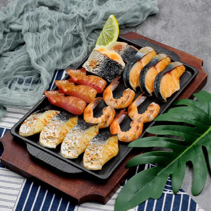 BBQ Seafood Decorative Props - Realistic Grilled Fish, Shrimp & Squid Models