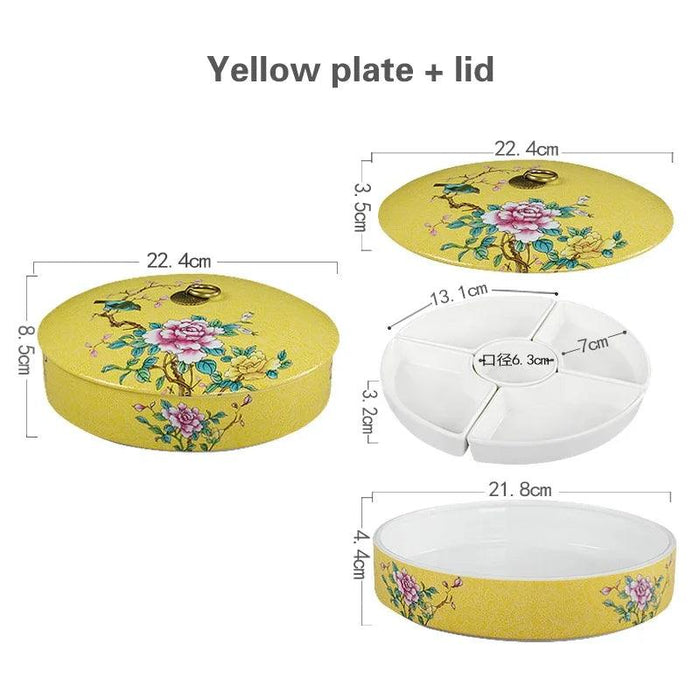 Elegant Five-Section Ceramic Serving Bowl for Gourmet Dining