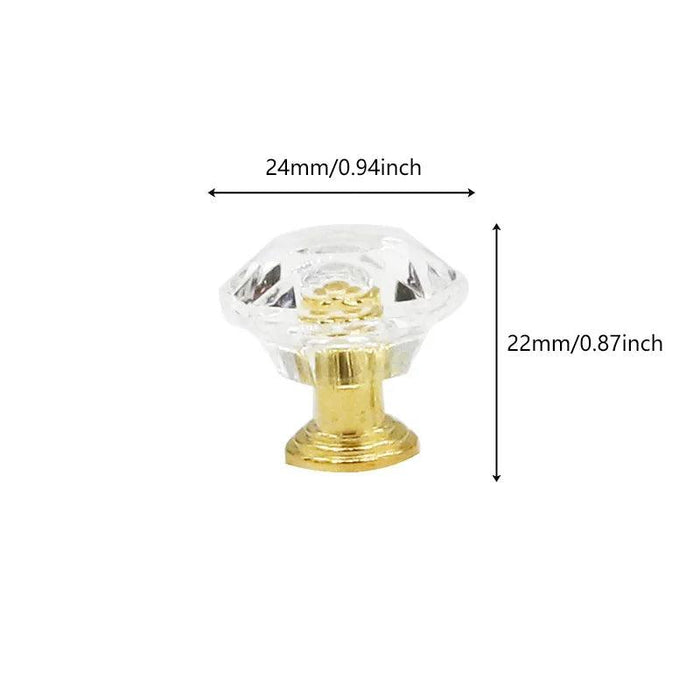 Chic Gold-Base Crystal Glass Knobs for Stylish Kitchen Cabinets and Furniture