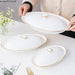 Sophisticated Ceramic Oval Platter for Seafood Serving with Lid