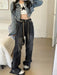 Trendy High Waist Split Trousers with Fringe Patchwork for Women