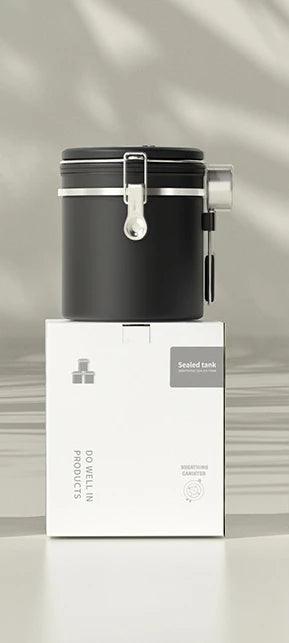 Stylish Stainless Steel Coffee Bean Canister with Date Tracker and Carbon Release Valve