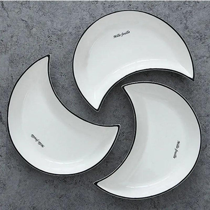 Chic Moon-Inspired White Ceramic Dining Set for Elegant Entertaining