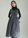 Sleeveless Gray Woolen Dress for Women with Bow Detail