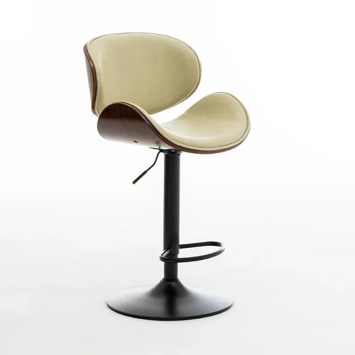 Elegant Genuine Leather Swivel Bar Stool - Chic Modern Seating Solution