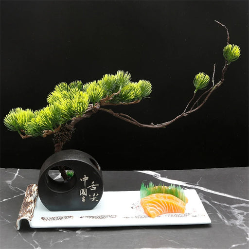 Artistic Floral Sashimi Presentation Set for Elegant Dining