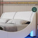 Modern LED-Illuminated Upholstered Bed Frame with Customizable Color Options