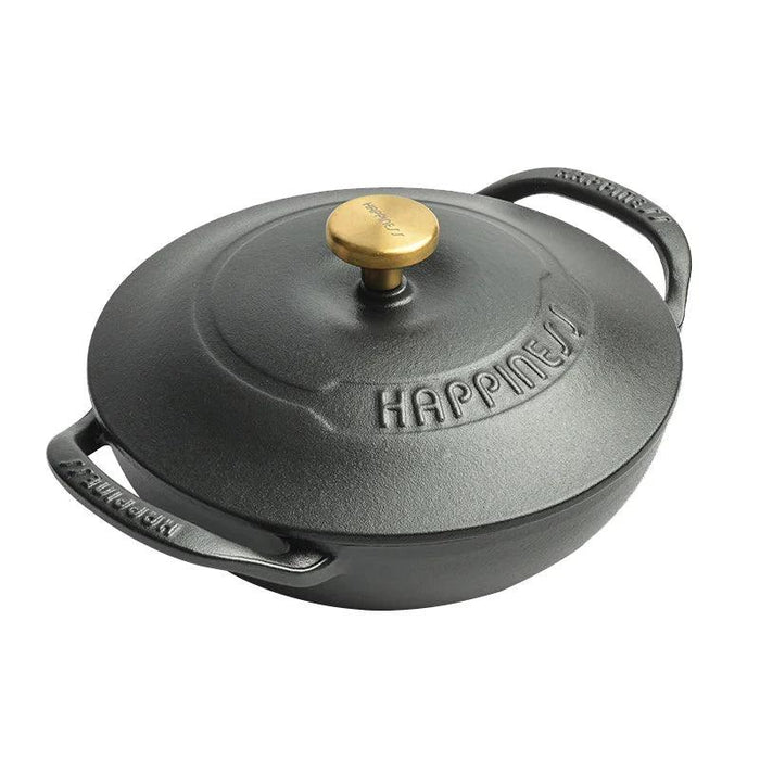 Versatile 21cm Enamel-Coated Cast Iron Stew Pot for Low-Pressure Cooking