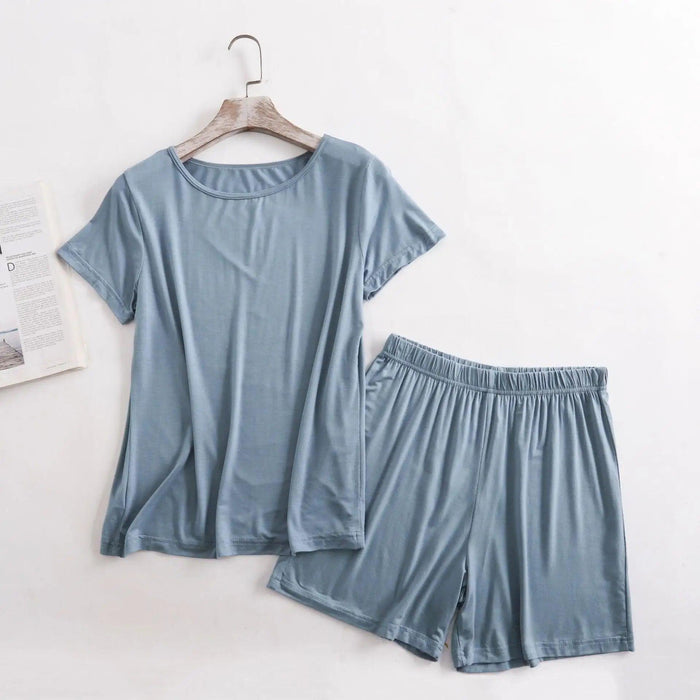 Chic Summer Modal Pajama Set for Women - Short Sleeve Two-Piece Nightwear (Sizes M-3XL)