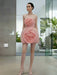 3D Floral Strapless Mini A-line Dress for Women – Slim Waist
