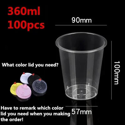 100-Pack Disposable Plastic Dessert Cups with Dome Lids for Cold Drinks and Smoothies