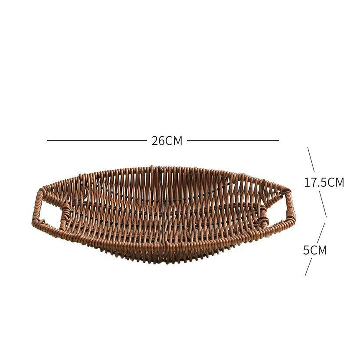 Elegant Imitation Rattan Serving Tray for Upscale Snacking and Tea Presentation