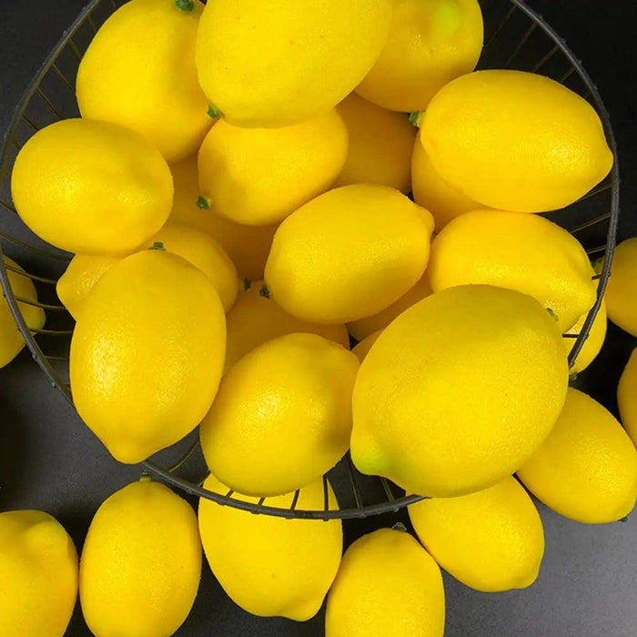 12pcs Realistic Faux Lemons - Artificial Fruit Decoration for Kitchen and Home Styling