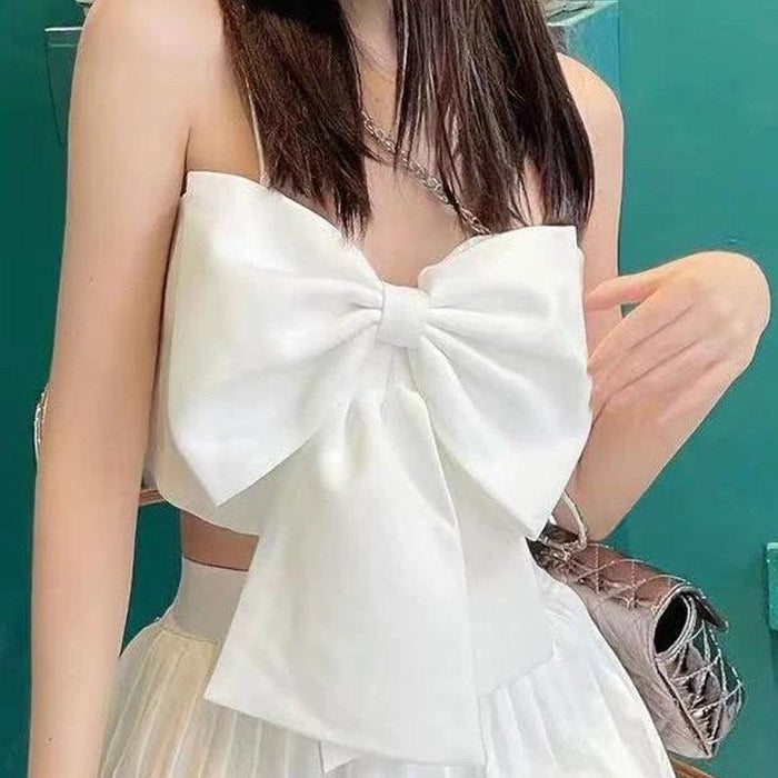 Chic Bow-Detail Sleeveless Summer Sling Top