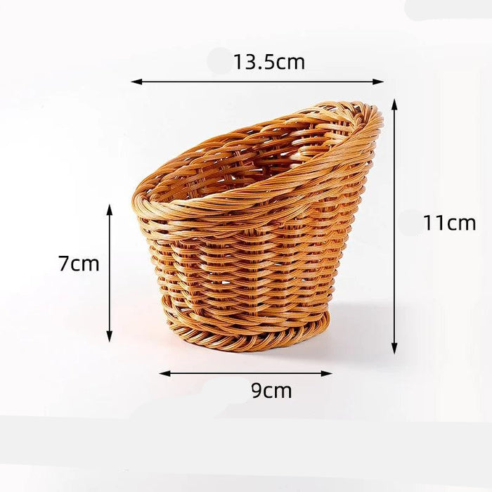 Elegant Imitation Rattan Snack and Dessert Serving Plate for Afternoon Gatherings