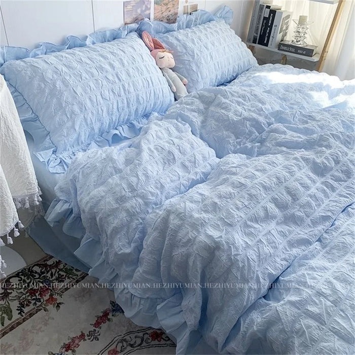 Ruffles Lace Bedding Set Kawaii Soft Sheet