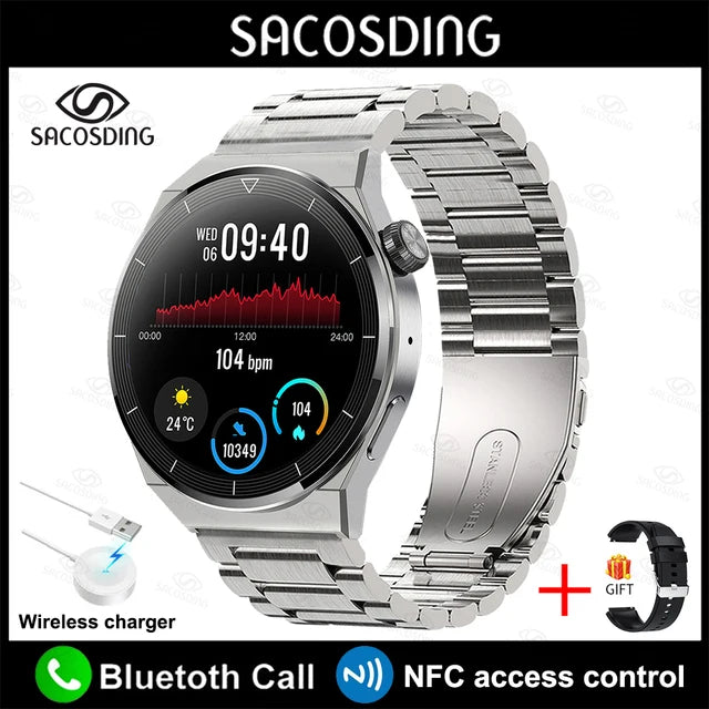 NFC Smartwatch Elite - Comprehensive Health Tracking, Bluetooth Calling & More