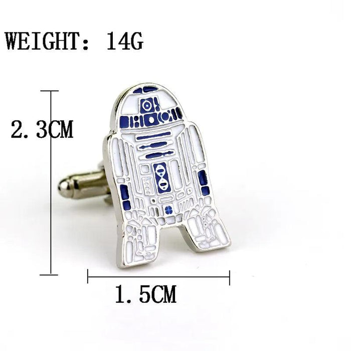 R2-D2 Movie-Inspired Cufflinks: Stylish Alloy Accessories for Star Wars Enthusiasts