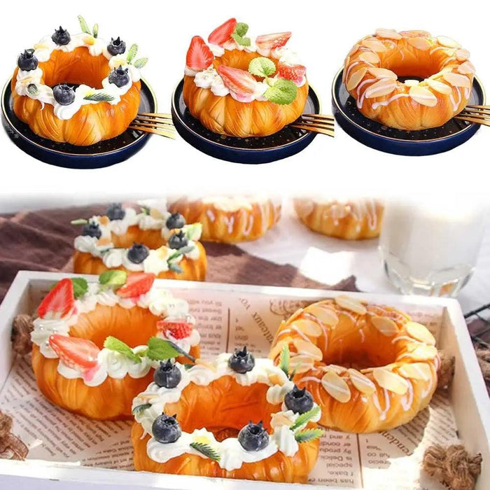 Whimsical Faux Doughnut & Fruit Cake Decorative Props for Creative Projects