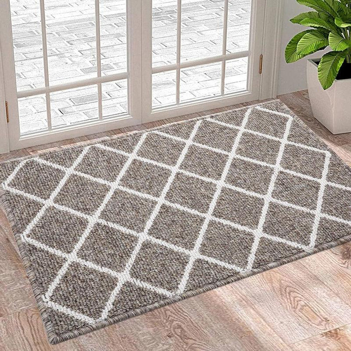 Luxurious Non-Slip Microfiber Welcome Mat: Chic Moisture-Absorbing Rug for Entryways