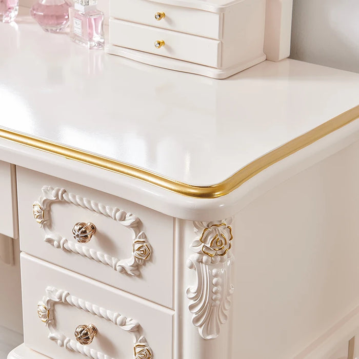 Chic European Minimalist Makeup Vanity Table