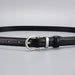 Elegant Women's Black Cowhide Leather Belt with Zinc Alloy Buckle