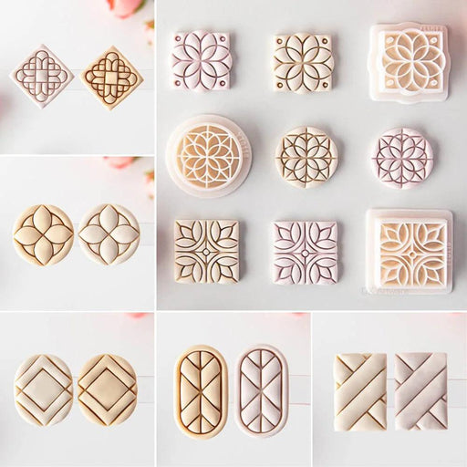 Floral and Geometric Polymer Clay Cutters for Unique Earring and Jewelry Creations