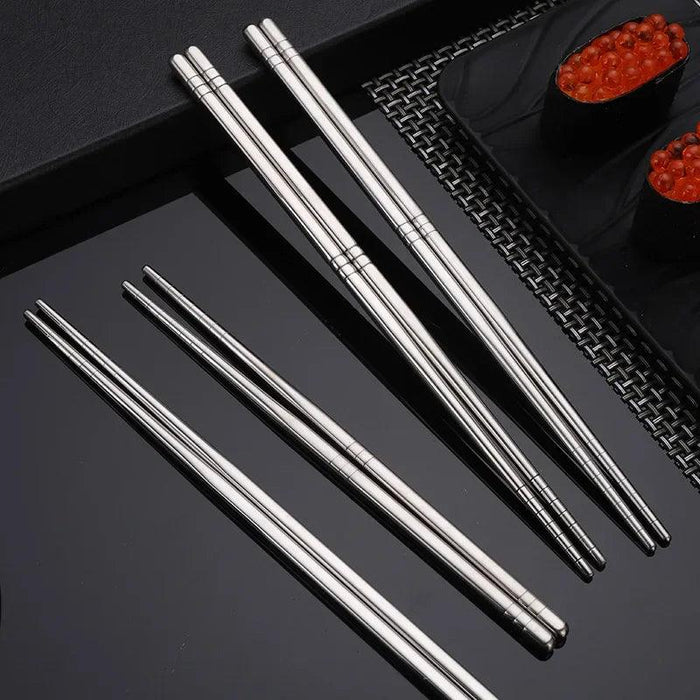 Elegant Stainless Steel Sushi Chopsticks with Enhanced Grip for Asian Cuisine