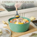 Innerwell Sustainable Nonstick Kitchen Cookware Collection - Essential Set with Frying Pans, Stock Pot & Milk Pot