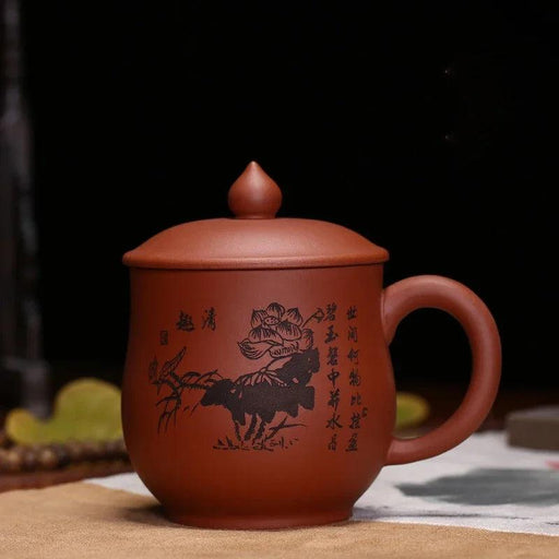 Elegant Yixing Purple Clay Teacup with Lid