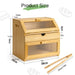 Bamboo 3-Tier Bread Storage Box with Acrylic Clear Window - Kitchen Organizer for Fresh Bread and Snacks