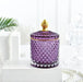 Amber Radiance Crystal Glass Storage Jar with Lid for Jewelry and Event Decor