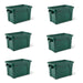 Set of 6 Heavy-Duty Gray Storage Bins with Lids for Versatile Organization and Moving Solutions