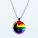 Vibrant Customizable Rainbow Glass Pendant Necklace for Love and Pride Celebration