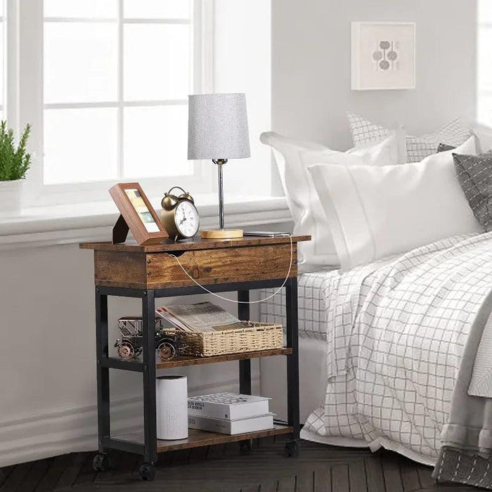 Versatile Charging End Table with Storage Solutions for Compact Living Spaces