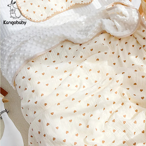 CozyCuddle Autumn Muslin Cotton Bubble Fleece Baby Swaddle and Quilt