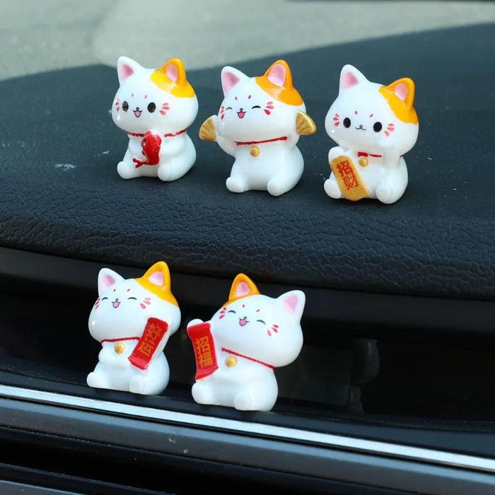 Lucky Cat Dashboard Charms - Maneki Neko Car Accessories for Good Fortune