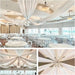 White Chiffon Ceiling Drapes: Luxurious Event Decor Enhancement