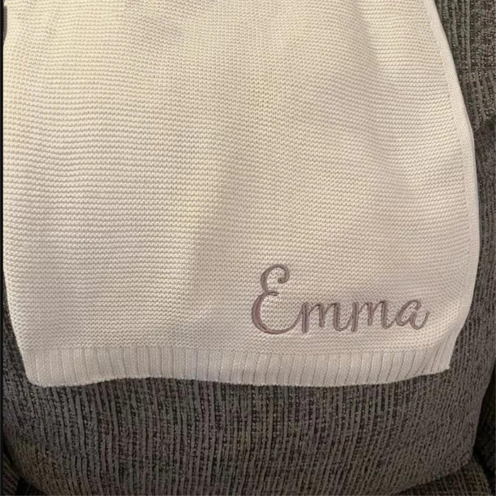 Personalized Embroidered Cotton Baby Blanket - Luxurious Custom Gift for Infants, Ideal for Cozy Sleep