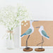 Coastal Elegance Wooden Seagull Decor - Set of 2 for Home and Garden