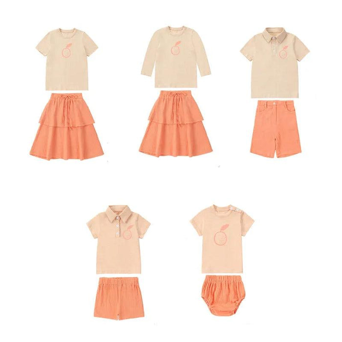 Orange Muslin Collection: Kids’ Stylish Spring/Summer Matching Outfit Set