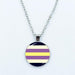 Vibrant Customizable Rainbow Glass Pendant Necklace for Love and Pride Celebration