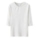 3/4 Sleeve V-Neck Women's Top in Stretchy Ribbed Fabric