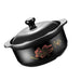 Premium Black Ceramic Clay Casserole Pot with Non-Stick Coating - Perfect for Cooking Chicken, Soup, Rice and More