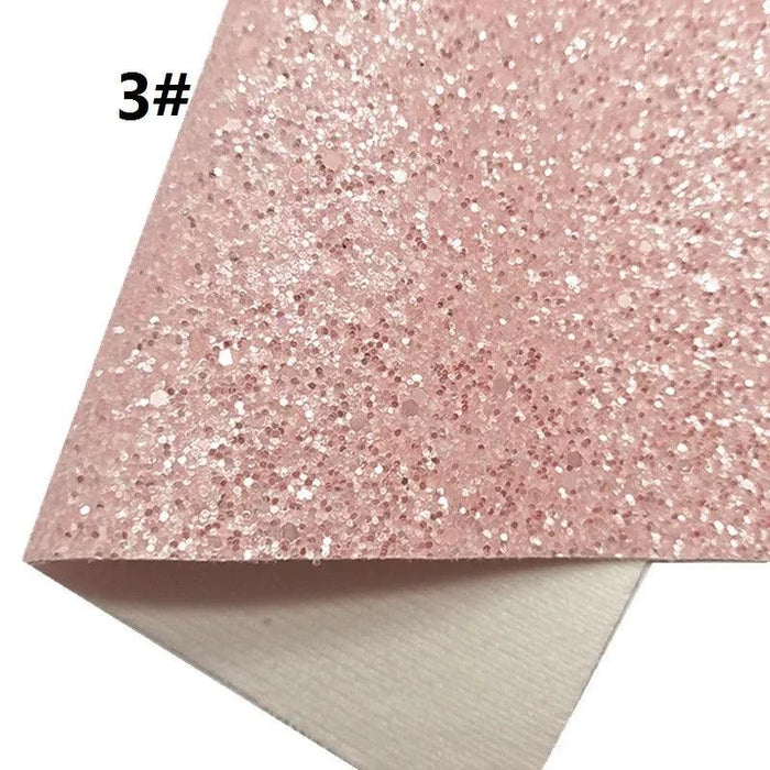 Sparkling Pink Chunky Glitter Faux Leather Craft Sheets - Essential for DIY Creators