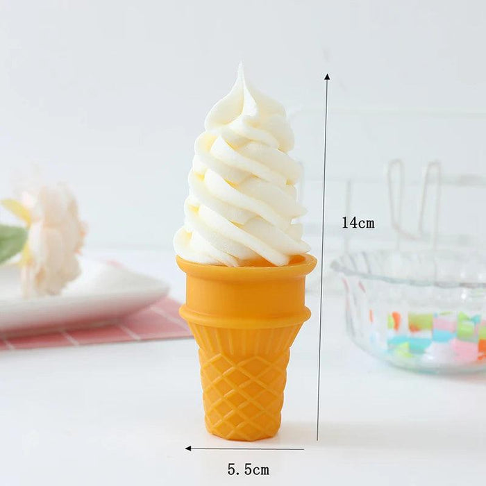 Lifelike Decorative Ice Cream Cone Replica for Photography and Shop Displays